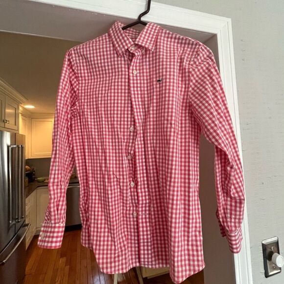 Vineyard vines nautical red checkered button down shirt size medium 10-12 - Picture 2 of 3